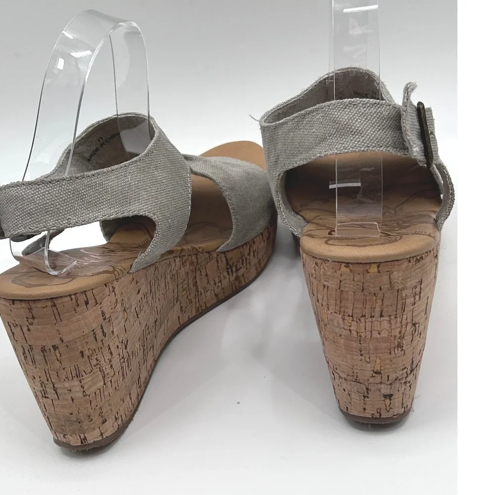 Blowfish Malibu Bliss Wedge Sandals Size 11 Canvas NWOT Cork Platform Boho Chic